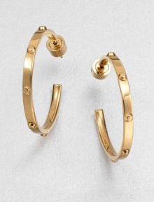 A simply yet edgy design featuring rivet details. BrassLength, about 1Post backImported 