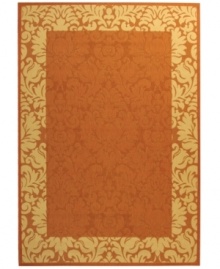 Safavieh takes classic beauty outside of the home with this elegant rug, created with a specially designed sisal weave. In a vibrant terracotta hue with natural accents, this beautiful piece makes the most of any outdoor patio, porch or balcony. Safavieh takes classic beauty outside of the home with this elegant rug, created with a specially designed sisal weave. In a vibrant terracotta hue with natural accents, this beautiful piece makes the most of any outdoor patio, porch or balcony.