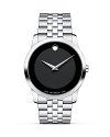Men's Movado Museum Classic® watch in solid stainless steel with black Museum dial.