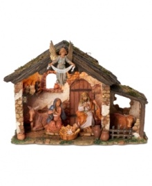 A warm & hopeful glow illuminates the humble stable where Mary, Joseph and a triumphant angel share a quiet, adoring moment. Crumbling brick walls and a menagerie of livestock surround the glorious baby Jesus as he lays his head in the manger. A warm & hopeful glow illuminates the humble stable where Mary, Joseph and a triumphant angel share a quiet, adoring moment. Crumbling brick walls and a menagerie of livestock surround the glorious baby Jesus as he lays his head in the manger.