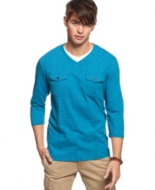 Keep it casual and easy with this v-neck t-shirt from Bar III. Keep it casual and easy with this v-neck t-shirt from Bar III.