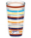 Iconic style meets brilliant design in the Fiesta Modern Stripe tumbler by Tervis Tumblers. Bold colors wrap a practically indestructible cup that'll keep hot drinks hot and cold drinks cold. With Fiesta logo and dancer.