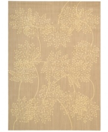 Enhance your living area with the beautiful look and sheen of Nourison's Capri rug. Woven of a blend of fine wool with Nourison's signature light-reflecting Luxcelle(tm) fibers, the luminous rug features a delicate leafy design across a soft sand-hued background. Enhance your living area with the beautiful look and sheen of Nourison's Capri rug. Woven of a blend of fine wool with Nourison's signature light-reflecting Luxcelle(tm) fibers, the luminous rug features a delicate leafy design across a soft sand-hued background.