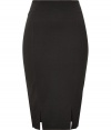 Flaunt your figureand your impeccable stylein this sultry stretch wool pencil skirt from Twenty8twelve - High waist, classic pencil silhouette, figure-enhancing seaming details, dual front slits, exposed back zip closure - Wear with a trend-right cropped blouse, a blazer and platform pumps