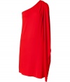 Float into cocktail hour in Michael Kors radiant flutter sleeve dress - Asymmetrical neckline, draped shoulder and side detail - Form-fitting - Wear with a chunky necklace and flawless high-heel peep-toes