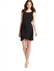 THE LOOKScoopneckTank straps with side shoulder drapingSeamed waistPleated details at waistLace back insetDraped detail at backTHE FITAbout 35 from shoulder to hemTHE MATERIALPolyesterContrast: 75% rayon/25% polyesterFully linedCARE & ORIGINMachine washImportedModel shown is 5'10 (177cm) wearing US size Small. 