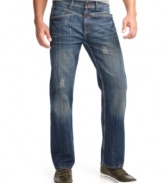 Stay in style with comfort in these relaxed fit Girbaud X-Edge jeans.