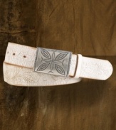 Finished with an ornate antiqued metal buckle, our impossibly chic belt channels romantic vintage inspiration in subtle tooled leather, from Denim & Supply Ralph Lauren.