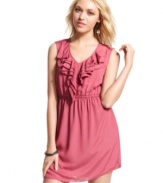 Tiers of ruffles create the prettiest bodice design on this super cute day dress from BeBop!