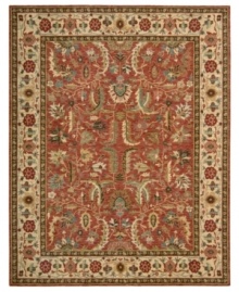 A sensually rich botanical motif adorns the pure wool Terracotta rug. Inspired by a millennia-old weaving tradition, it is meticulously dyed in a rich palette of earthy hues to bring a unique accent of refinement to virtually any room. A sensually rich botanical motif adorns the pure wool Terracotta rug. Inspired by a millennia-old weaving tradition, it is meticulously dyed in a rich palette of earthy hues to bring a unique accent of refinement to virtually any room.
