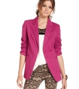 Boy-inspired/girl-approved: Jessica Simpson's ponte-knit boyfriend blazer adds tailored finish to any outfit!