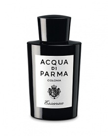 The purest expression of Colonia. Refined and elegant, this Eau de Cologne from Acqua di Parma is hand crafted in the same tradition as the original and iconic Colonia, which since 1916 has represented the essence of Italian luxury and style. Colonia Essenza is a citrus woody fragrance which highlights the finest and purest essences used in fragrance making today. Notes: Bergamot, Lemon, Mandarin, Orange, Grapefruit, Petit grain, Neroli, Rosemary, Clove, Lilly of the Valley, Rose Accord, Jasmine Accord, Patchouli, Vetiver, White Musk, Amber.