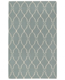 Stunning in its simplicity, this artist-designed area rug from Surya brings a calming beauty to any area in your home. Interlocking lines crisscross against a soft sky-blue background, creating a chic lattice-like pattern that's stylishly simple. Stunning in its simplicity, this artist-designed area rug from Surya brings a calming beauty to any area in your home. Interlocking lines crisscross against a soft sky-blue background, creating a chic lattice-like pattern that's stylishly simple.