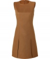 Far more luxe than your average sheath dress, this cashmere-wool iteration from Salvatore Ferragamo is an investment in high style - Round neck, sleeveless, front seaming detail and pleats, concealed back zip - Tailored fit, A-line silhouette - Wear with peep-toe pumps and an embellished clutch