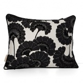 A glamorous, beaded black and white floral fan print.