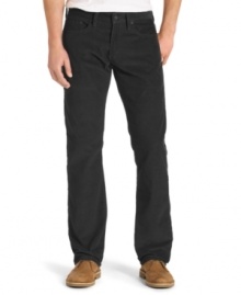 Easy-wearing cords in an easygoing shade of soft black: Levi's Slim, Straight-Leg corduroy jeans with classic five-pocket styling in Graphite. Easy-wearing cords in an easygoing shade of soft black: Levi's Slim, Straight-Leg corduroy jeans with classic five-pocket styling in Graphite.