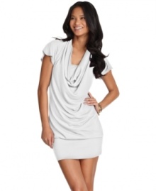 Adorable with bold boots and tights, this Tempted cowl neck dress is a great go-to for simple style! Adorable with bold boots and tights, this Tempted cowl neck dress is a great go-to for simple style!