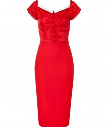 Make a bold statement in this ultra-luxe 1940s-inspired cocktail dress from LWren Scott - Sweetheart neckline with small collar, cap sleeves, front decorative buttons, ruche-detailed bodice, pencil skirt, back slit, concealed back zip closure - Style with sky-high platform pumps and a statement clutch Make a bold statement in this ultra-luxe 1940s-inspired cocktail dress from LWren Scott - Sweetheart neckline with small collar, cap sleeves, front decorative buttons, ruche-detailed bodice, pencil skirt, back slit, concealed back zip closure - Style with sky-high platform pumps and a statement clutch