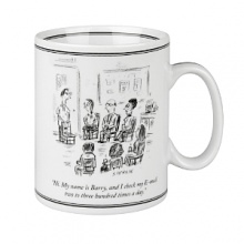 Classic cartoons from New Yorker magazine, now appearing on your table! Made of high quality porcelain in Germany. Dishwasher and microwave safe.