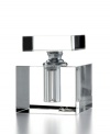 Your favorite fragrance will look as good as it smells in Oleg Cassini's sleek perfume bottle. Hand-cut detail in luminous glass and a large square stopper enhance its chic geometric design. With designer's signature.