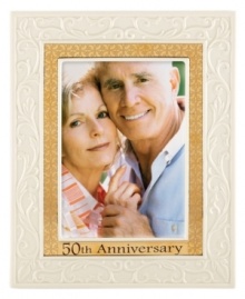 Reflect on 50 years of togetherness. Crafted of glazed ivory porcelain, the Portrait Gallery picture frame from Lenox features scrolling vines and elegant goldtone detail to complement a beautiful couple. Qualifies for Rebate Reflect on 50 years of togetherness. Crafted of glazed ivory porcelain, the Portrait Gallery picture frame from Lenox features scrolling vines and elegant goldtone detail to complement a beautiful couple. Qualifies for Rebate
