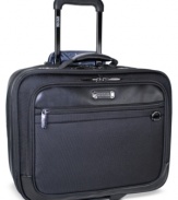 Be on top of business. A triple gusset design includes a main compartment with padded pockets for your iPad and computer, a front compartment with divided file organizer and a rear compartment for holding clothes & essentials on overnight trips. Limited lifetime warranty.