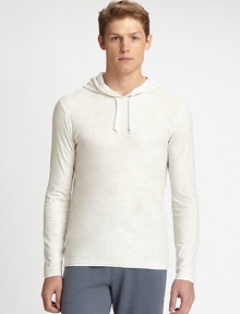 Double layered construction and drawstring ties define this hooded knit design.Drawstring tiesHooded backCottonMachine washImported Double layered construction and drawstring ties define this hooded knit design.Drawstring tiesHooded backCottonMachine washImported