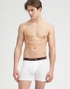 Essential athletic boxers with the softness of Egyptian stretch cotton in a convenient package of two. Elastic logo waist Cotton/elastane; machine wash Imported