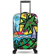 Start your trip off right by packing up in the vacation mindset! A fun way to start any travel adventure, this emblazoned suitcase keeps your belongings in check with a super sturdy polycarbonate hardside construction and smart wheels for effortless mobility wherever you go. 7-year warranty.