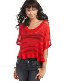 Open knit and a loose, swingy fit make this Baby Phat sweater stylishly cozy! Pair it with your number one jeans for an easygoing day look! Open knit and a loose, swingy fit make this Baby Phat sweater stylishly cozy! Pair it with your number one jeans for an easygoing day look!