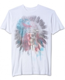 With a cool edgy graphic, this American Rag t-shirt rocks your basics collection. With a cool edgy graphic, this American Rag t-shirt rocks your basics collection.