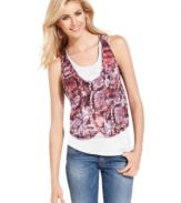 Go for the layered look with this GUESS python-print & solid tank -- perfect for casual-cool style!