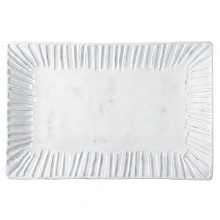 Handmade and inspired by the maestro artisan's family heirloom dinnerware, this distressed white rectangular dish is the perfect platter for dinner parties and entertaining occasions.