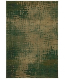 A blended green and taupe palette creates a stunning display of nature-inspired style in the Kaleidoscope Inferno area rug. Completely crafted in the USA, it is woven of soft, durable olefin in a lush pile that withstands heavy traffic anywhere in the home. A blended green and taupe palette creates a stunning display of nature-inspired style in the Kaleidoscope Inferno area rug. Completely crafted in the USA, it is woven of soft, durable olefin in a lush pile that withstands heavy traffic anywhere in the home.