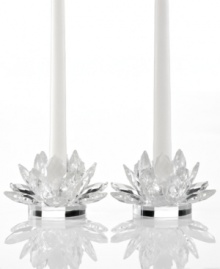 Votives in bloom. Lighting by Design Lotus blossoms brighten your home with warm, flickering candlelight and the resplendent shine of faceted crystal. A stunning pair for the dining room or holiday table. Votives in bloom. Lighting by Design Lotus blossoms brighten your home with warm, flickering candlelight and the resplendent shine of faceted crystal. A stunning pair for the dining room or holiday table.