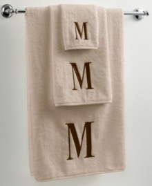 Dry off in your signature style with monogrammed towels from Avanti. Embroidered with a single capital letter in Bodoni font, this combed cotton bath towel makes it easy to personalize your bath. Dry off in your signature style with monogrammed towels from Avanti. Embroidered with a single capital letter in Bodoni font, this combed cotton bath towel makes it easy to personalize your bath.