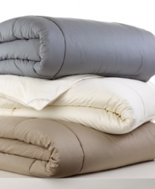 In true Calvin Klein style, this Essential Colored comforter lends a touch of simple sophistication to the bedroom with a plush 300-thread count cotton cover and your choice of three neutral hues. In true Calvin Klein style, this Essential Colored comforter lends a touch of simple sophistication to the bedroom with a plush 300-thread count cotton cover and your choice of three neutral hues.