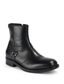 THE LOOKSmooth leather upperSquare toeSide zip closureSeamed ankle strap with D-ring buckleTextured details at weltPadded insoleTHE MATERIALLeather upperLeather lining and soleORIGINMade in Italy THE LOOKSmooth leather upperSquare toeSide zip closureSeamed ankle strap with D-ring buckleTextured details at weltPadded insoleTHE MATERIALLeather upperLeather lining and soleORIGINMade in Italy