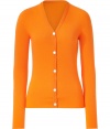 Bring a bold accent to your favorite wardrobe basics with this luxe cashmere cardigan from Lucien Pellat-Finet - V-Neck, front button placket, slim fit - Style with a tie-neck blouse, pencil skirt, and platform heels for a kittenish work look