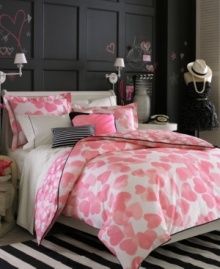Playful in pink, these decorative pillows from Teen Vogue feature equally chic prints of black and white stripes and tie-dye fabulousness. Place them atop the Faded Hearts bedding for an added edge in fashion-forward style. Playful in pink, these decorative pillows from Teen Vogue feature equally chic prints of black and white stripes and tie-dye fabulousness. Place them atop the Faded Hearts bedding for an added edge in fashion-forward style.