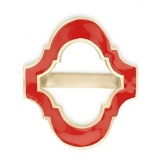 The modern tile shape and finish of these enamel napkin rings accessorize your table in style.