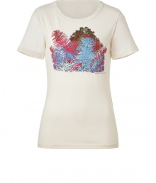 Liven up your casual looks with Marc by Marc Jacobs multicolored pine print tee - Round neckline, short sleeves - Fitted - Wear with jeans, flats, and a cashmere cardigan