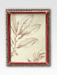 An heirloom-quality frame destined to appoint a treasured photograph, individually crafted in goldplated pewter with handset Swarovski crystals. 5% of proceeds will be donated to the Breast Cancer Research Foundation. Made in USADIMENSION INFORMATION4 X 6 (5 X 7 overall)5 X 7 (6 X 8 overall) An heirloom-quality frame destined to appoint a treasured photograph, individually crafted in goldplated pewter with handset Swarovski crystals. 5% of proceeds will be donated to the Breast Cancer Research Foundation. Made in USADIMENSION INFORMATION4 X 6 (5 X 7 overall)5 X 7 (6 X 8 overall)
