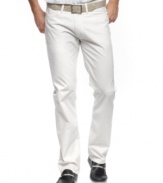 Lighten up this season with a pair of on-trend white jeans from Perry Ellis and keep your look clean and fresh.