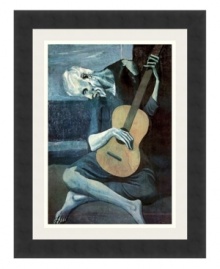 A deep sense of loss and melancholy suggested by the musician's dejected stance and ragged attire set a contemplative mood. A relic from Picasso's Blue Period, The Old Guitarist features fine brush strokes in shades of midnight. A deep sense of loss and melancholy suggested by the musician's dejected stance and ragged attire set a contemplative mood. A relic from Picasso's Blue Period, The Old Guitarist features fine brush strokes in shades of midnight.