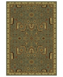 This traditionally styled rug from the St. Lawrence collection relies on timeless design to convey its stunning message. With an elaborate network of vines, blossoms and leaves woven into a sea green field, the unique rug brings classic grace and elegance into your home.