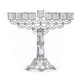 This elegantly designed menorah from Olivia Riegel features hand-set Swarovski® crystals and faux pearls on a white hand-enameled and silver tone finish.