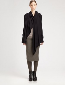 A single asymmetrical seam defines this sleek, form-fitting pencil silhouette.Elastic waistbandAsymmetrical seamAbout 30 from natural waist70% rayon/15% nylon/15% cottonDry cleanMade in Italy of imported fabricModel shown is 5'10½ (179cm) wearing US size 4. A single asymmetrical seam defines this sleek, form-fitting pencil silhouette.Elastic waistbandAsymmetrical seamAbout 30 from natural waist70% rayon/15% nylon/15% cottonDry cleanMade in Italy of imported fabricModel shown is 5'10½ (179cm) wearing US size 4.