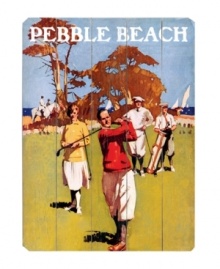 An ace for the avid golfer, this ArteHouse sign depicts the premier golf destination of Pebble Beach, California. Weathered but not worn in solid wood with distinct vintage styling, it's a winner for your game room, home office or den. An ace for the avid golfer, this ArteHouse sign depicts the premier golf destination of Pebble Beach, California. Weathered but not worn in solid wood with distinct vintage styling, it's a winner for your game room, home office or den.