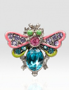 From the Pins Collection, add a glimmering flourish to any outfit with the Clem Fly Tack Pin.Enamel and crystalSilvertoneHandmade, hand-enameled and hand-set.75L X 1WImported